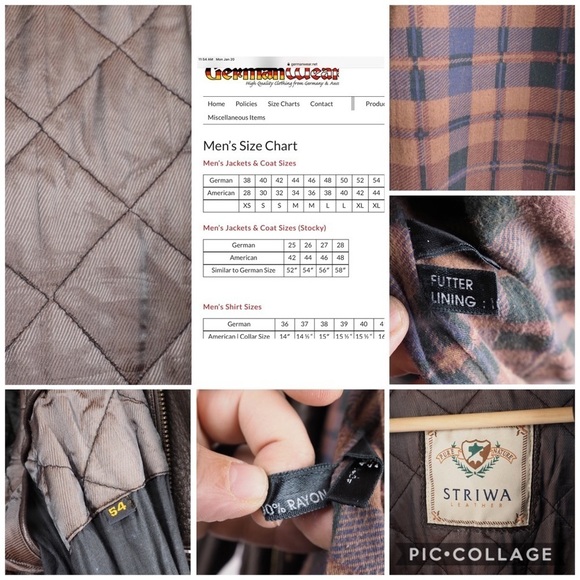 Vintage Striwa Lambskin Leather Coat size XL brown RARE - Picture 8 of 8